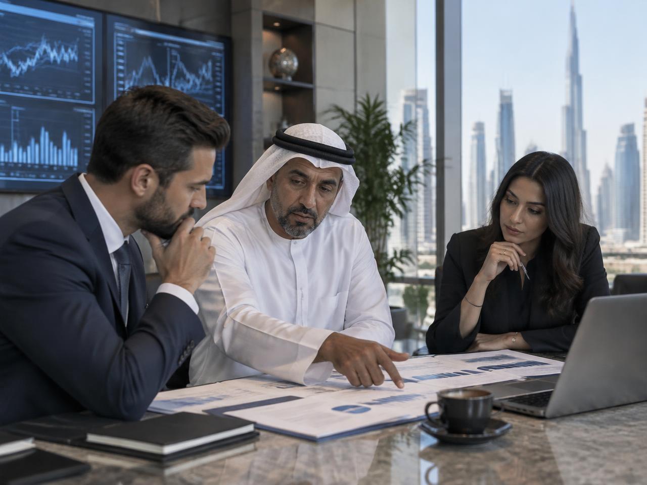 Capital partners reviewing a portfolio